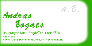 andras bogats business card